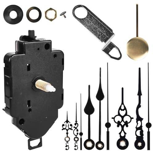 Movimento a pendolo: movimento per orologio da parete, silenzioso, al quarzo, con 3 lancette e pendolo, fabbrica di ricambio per orologio a pendolo, parti di riparazione fai da te (onda da 23 mm)