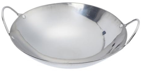 CONGARTENO Pentola Da Cucina in Acciaio Inossidabile Con Doppio Manico Isolante Padella Rotonda Per Hot Pot Dry Pot e Cottura Frutti Di Mare Resistente Alte Temperature Per Uso Domestico