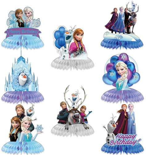 8 accessori per feste, decorazioni per feste di compleanno, centrotavola blu a nido d'ape per tavolo
