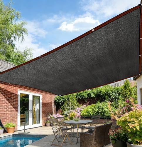 Schattiernetz mit Ösen 2X3M Sonnensegel Garten Schwarz UV-Schutz 90% Schattierungsnetz für Garten Terrasse Balkon Gewächshaus Sichtschutz Windschutz
