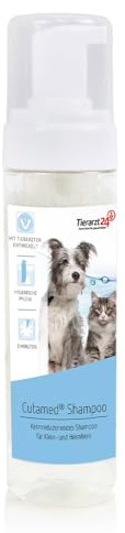 Tierarzt24 CUTAMED Shampoo ist eine Intensivpflege für Tiere mit Hautproblemen - Mit Aloe Vera und Panthenol. Keimreduzierend und parfümfrei - 200 ml