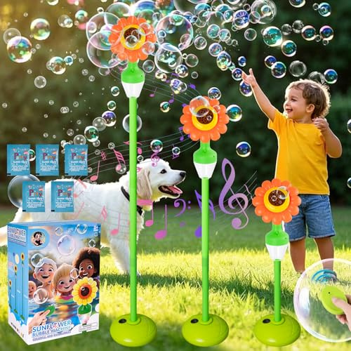 YYSWSAKY Macchina per Bolle Automatica, Macchina per Bolle di Sapone Ricaricabile con Luci e Musica per Bambini, All'Aperto, Giardino, Compleanno, Matrimonio, Festa, con Telecomando (Arancione)