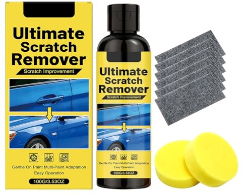 Rimuovi Graffio Auto Pannos Nano - 2 Spugne E 6 Panni Nano | 100ml Rimuovi Graffio Ultimativo | Rimuove Abrasioni E Arañazos Per Moto, Auto
