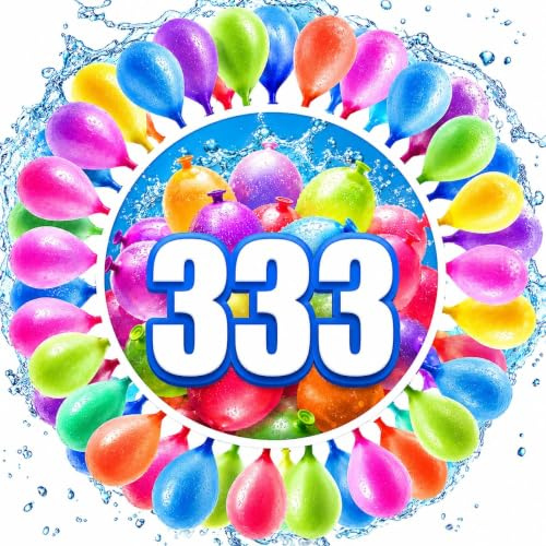 333 PCS Water Balloons for Kids & Adults, Quick Fill Self Sealing Water Bombs in 10 Seconds, Colorful Balloons for Outdoor Garden Beach Pool Summer Party Water Fight