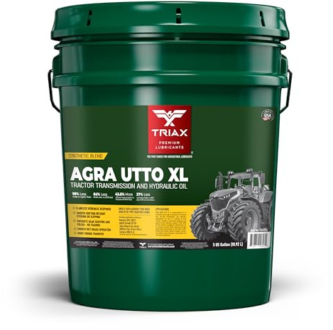 TRIAX Agra UTTO XL Aceite hidráulico y de transmisión de Tractor de Mezcla sintética, Vida útil de 6000 Horas, 50% Menos de Desgaste, Punto de fluidez -35°C (balde de 5 galones)