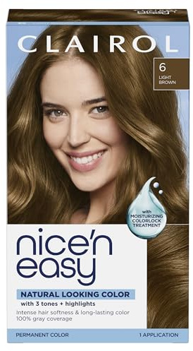 Clairol Nice'n Easy Permanent Hair Dye, 6 Light Brown | 1 Pack