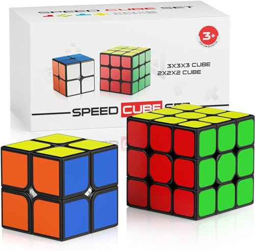 Vdealen Zauberwürfel Set Speed Cube von 2x2 3x3 Zauberwürfel Original, Magic Cube für Anfänger und Fortgeschrittene, Geschenk für Kinder Teenager Erwachsene(Aufkleber)