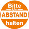 Bodenschild/Aufkleber (rund) / Hinweisschild „Bitte 1.5 Meter Abstand halten“ (30 x 30 cm) rutschfest (Vinyl) - Fußbodenmarkierung