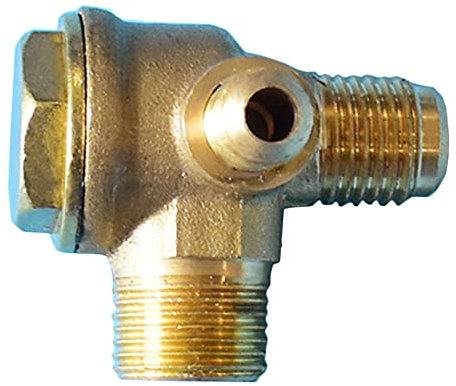 Anawakia Valvola di non ritorno aria a 3 porte, in ottone, filettatura esterna, compressore d'aria unidirezionale, valvola di non ritegno centrale in ottone (filettatura 3/8 x 14 mm x 1/8)