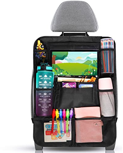 Diboniur Rückenlehnenschutz Auto Kinder - Auto Organizer mit 10 Taschen, Autositz-Organizer für iPad Tablets unter 10,5 Zoll, Viel Stauraum