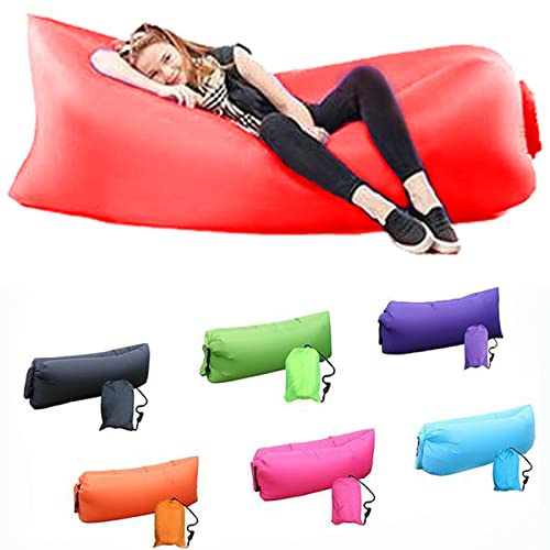 DERJLY Gonflable Canapé Chaise Longue - Imperméable - Anti-fuites d'air avec Paquet Portable Air Sofa Air Bag, pour Voyager, Camping, Randonnée, Piscine et Parties de Plage