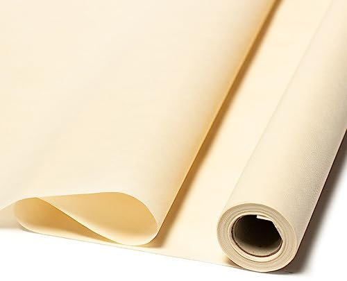 Premium Tischdecken aus Vlies, abwaschbar, leicht zuzuschneiden, mit Lotuseffekt (Creme, 1,2m x 10m)