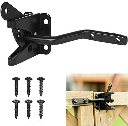 Garden Gate Latch for Wooden Gates Gravity Locking Automatic Self Gate Latch Heavy Duty Black Door Latch for External Doors