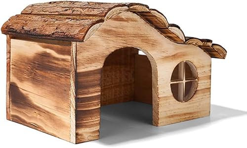 DFANCE Igelhaus -aus unbehandelten Massiv-Holz, Winterquartier & Schutz für Igel. stabil und wetterfest- artgerecht und langlebig(Size:S)