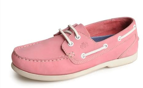 Chaussures bateau en cuir nubuck lisse et léger pour femme 37-42, rose, 39 EU