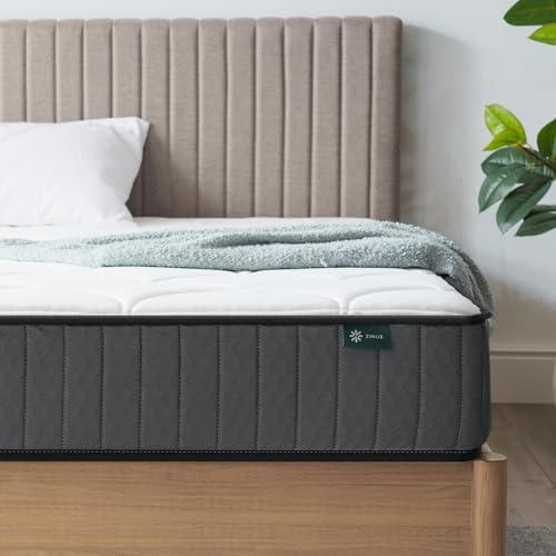 Zinus Matelas 140x190 cm Memoire de Forme - Épaisseur 15 cm - Matelas 2 Places - Hybride Mousse & Ressorts Ensachés - Durable & Respirant - Certifié Oeko-TEX