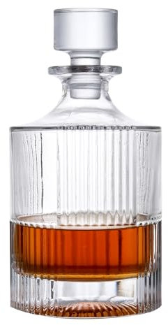 Lily's Home 34 oz Whiskey Decanter with Stopper - Leak-Resistant Design for Bourbon & Scotch, Crystal-Inspired Glass - Home Bar Centerpiece Gift for Dad & Whiskey Enthusiasts