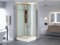 Easy Install Shower Enclosure - Modern 900x900mm Aluminium Shower Cabin with Sliding Door, Gold & White, Full Unit