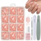 DMQ Almond French Press On Nails Short, 240Pcs French False Nails Kit, Oval White Tip Fake Nail, Full Cover Stick on Nails with Nail Glue for Women Girls Nail Art Manicure Decorations