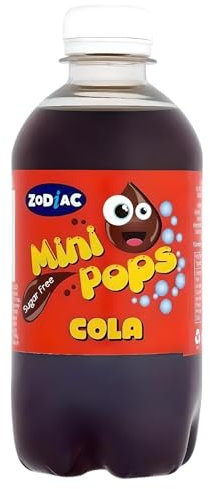 Mini Pops Sugar Free Fizzy Soft Drinks 330ml Bottles – Assorted Flavours – Bulk Pack of 12 or 24 – Kids & Family Friendly Carbonated Beverages (12, Cola)