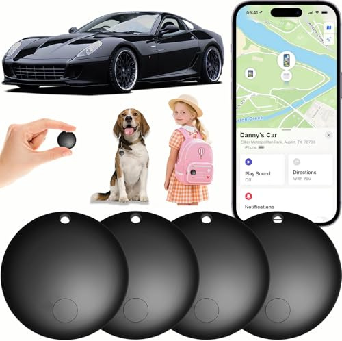 GPS Tracker Tag for Vehicles Work with Apple Find My (iOS only), Car Tracker No Monthly Fee or Subscription, Global Coverage Mini Air Tracker Device for Kid Dog Cat Luggage Bike