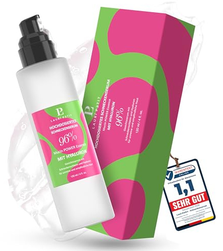 Lauri Petit® Schneckenserum – 96% hochdosierter Schneckenschleim mit Hyaluron – Korean Skincare Snail Mucin Face Cream – Gesicht Creme Schnecken Serum Anti Aging – Koreanische Schneckencreme (120ml)