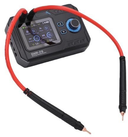 Luocute Soldadora por Puntos A Batería, Máquina de Soldadura por Puntos Portátil de Doble Pulso de Alta Corriente de 1200 A con Batería de 5000 MAh y Pantalla TFT de 2,4 Pulgadas, para