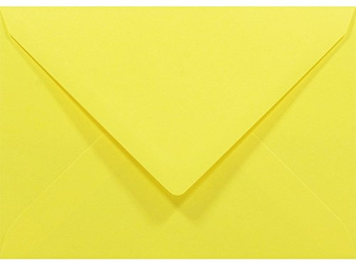 Netuno 50 Umschläge Gelb DIN C6 11,4 x 16,2 cm 80g Rainbow gelbe Briefumschläge farbig bunte Briefhüllen Einladungsumschläge Hochzeit Papier- Briefumschläge yellow envelope
