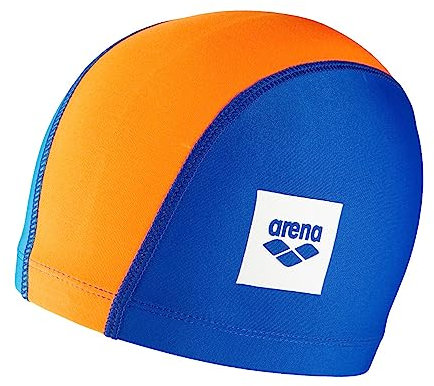 ARENA Unix II Junior Unisex Stoff-Badekappe, Schwimmkappe für Jungen und Mädchen, Schnelltrocknende Badekappe aus Stretchstoff, Weiche und Strapazierfähige Schwimmkappe