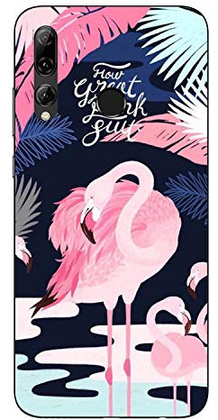 NOVAGO Compatible avec Huawei P Smart Z/Honor 9X/Honor 9X Pro - Coque de Protection Souple Transparente et Résistante Anti Choc (1 Coque, Flamant Rose)