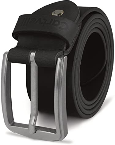 Cartvelli Herren Ledergürtel Schwarz 130cm Made in Germany - 40mm Echt-Leder Gürtel Schnalle Silber Herrengürtel Vollleder Jeansgürtel BS19s-130