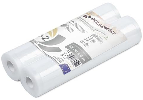 2 Rouleaux pour Appareil de Mise Sous Vide (18 cm x 6 mètres) Sacs Sous Vide Alimentaire