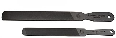 1844 Helko Werk Germany Dual Sided Axe Sharpening File - Axe Sharpener Metal File single-cut and cross-cut hand file (Compact + Heavy Set)