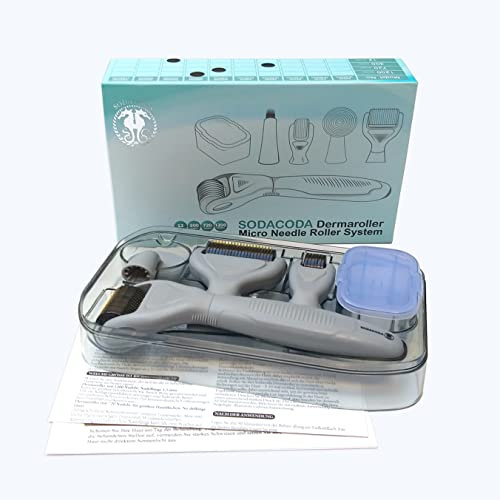 1. Sodacoda DRS Roller 6 in 1 Set - Titan Nadel Mikro-Dermaroller für Hautpflege, Anti-Aging, Akne, Faltenreduktion