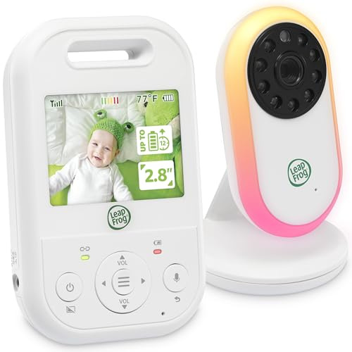 LeapFrog LF2423 Baby Monitor with 2.8 IPS LCD Screen,Up to 12-Hr Video Streaming, 1000ft Long Range, NightVision, Soothing Lullabies, NightLight, 2-Way Audio Talk,TemperatureSensor,SecureTransmission
