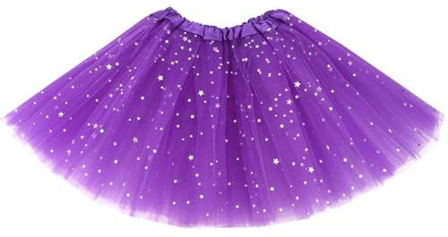 Auranso Tüllrock Kinder Mädchen Röcke Tutu Prinzessin Ballettrock Minirock Tanzkleid Partykleid 2-7 Jahre Lila