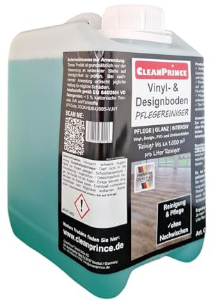 CleanPrince 2 Liter Vinylboden & Designboden Reiniger | Reinigungsmittel & Pflege Vinyl-, Design-, PVC-, Linoleumböden