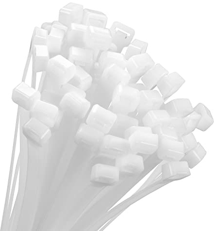 Armpow 18 inch White Zip Ties Heavy Duty 100 PACK, 200 LBS Ultra Exclusive Strong Plastic Wire Ties, Large Cable Ties Extra Long Tie Wraps, Indoor and Outdoor UV Resistant