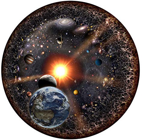 Gonetre Jigsaw Puzzles Kids 18 * 16 * 6 1000 Pcs Round Jigsaw Puzzle Universe Solar System Planet with Sun Earth Kids Adult Game Toy