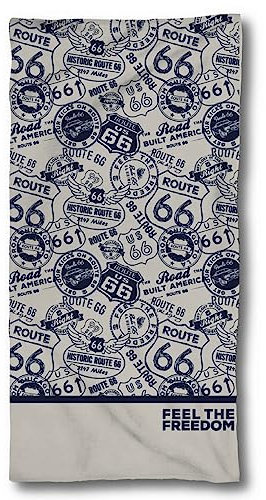 ESPiCO Route 66 Badehandtuch Handtuch Strandlaken Strandtuch Schild 75 cm x 150 cm