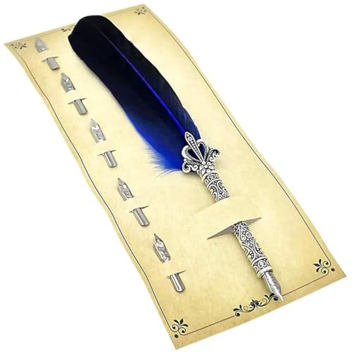 Feather Dip Pen Ink British Antique Calligraphy Ink Children's Gift Royal Blue Dip Pen