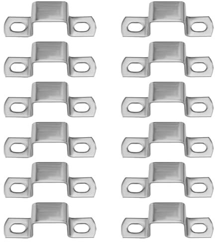LT Easiyl 12pcs Support de Sécurité de Barre Robuste Support de Connecteur en Forme de U pour Porte Fermée Support de Barre Canal de Jambe de Force en Acier Inoxydable 22x27mm