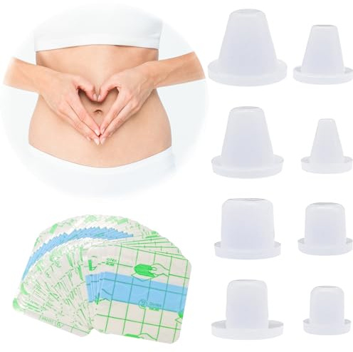Heyshape Lot de 9 bouchons de nombril pour adulte en silicone souple pour la récupération, 8 pièces + ruban adhésif