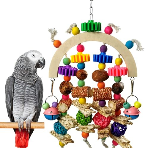 Kewkont Bird Toys - Natural Corncob Wooden Mango Solid Chew Toys for Small & Medium Parrots, African Greys, Cockatiels, Lovebirds