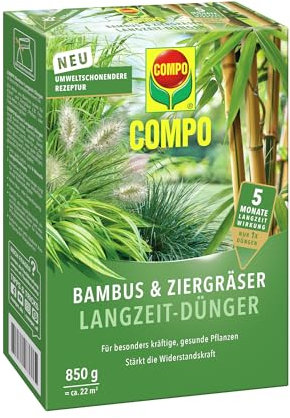 COMPO Bambus & Ziergräser Langzeit-Dünger, Umweltschonendere Rezeptur, 5 Monate Langzeitwirkung, 850 g, 22 m²