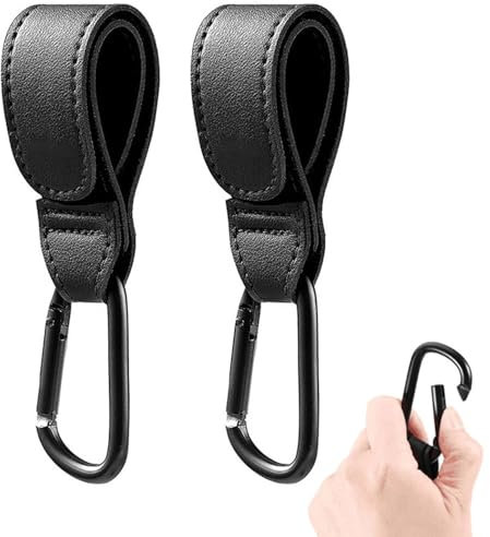QZKJQDD Kinderwagen Haken, Kinderwagenhaken Taschenhaken, Kinderwagen Haken Clips, Kinderwagen Haken für Taschen, Für Kinderwagen in Universeller Passform,Klettverschluss Kinderwagen Haken(2 Stück)