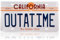 Back to the Future OUTATIME License Plate,Metal Stamped Replica with Four Fixing Holes,30cmx15cm(12inx6in) Back to the Future Registration Plates for Cars, Bars, Cafes, Restaurants,and Walls