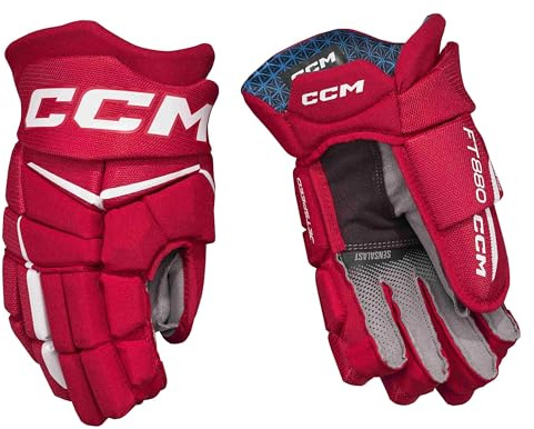 CCM JetSpeed FT880 Senior - Guantes de hockey sobre hielo (38 cm), color rojo y blanco