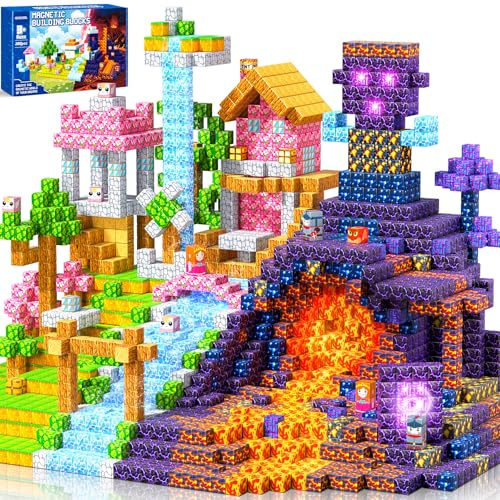 COOLJOYA Magnetic Blocks-300PCS Magnetic Building Blocks, Easter Gifts for Kids, Construction Toys for Montessori Birthday Gifts, STEM Sensory Toys for Boys Girls Age 3 4 5 6 7 8 9 10
