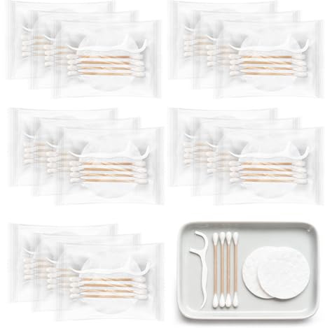 LLHQAMT Kit de tocador de hotel, kits de tocador a granel, juego de artículos de tocador de hotel con almohadillas de algodón, hisopos de algodón, hilo dental, adecuado para viajes, hotel en casa (30